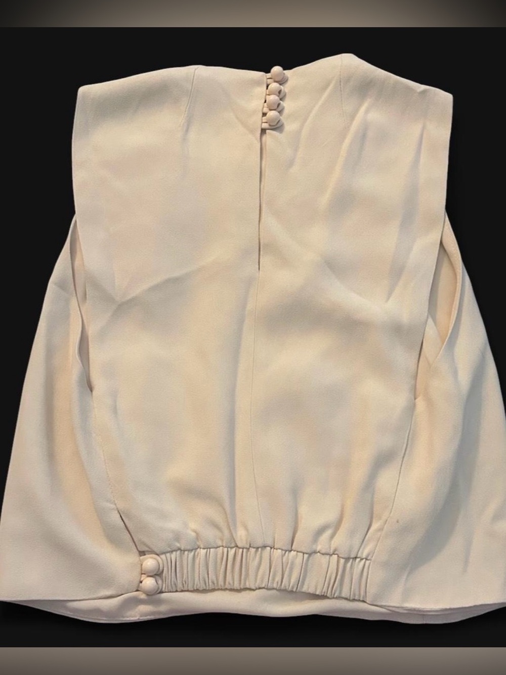 Cris Barros Sleeveless Butter Yellow Blouse with Button Accents